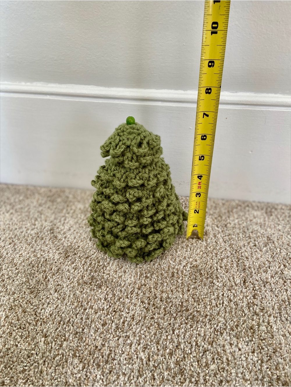 Handmade Crochet Christmas Tree Light Green Holiday Decorations - Picture 9 of 9